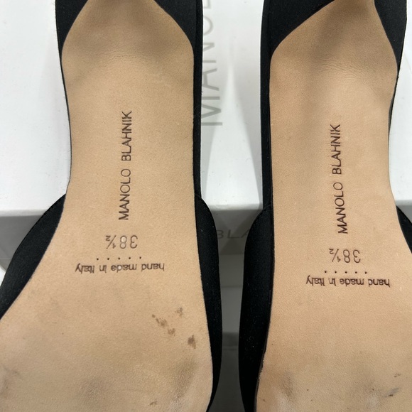 Manolo Blahnik Black Embellished Women's Mules size 38.5 made in Italy - Picture 9 of 9